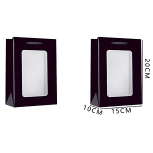 Bolsa de Regalo S Negro detalle transparente 20*15*10cm