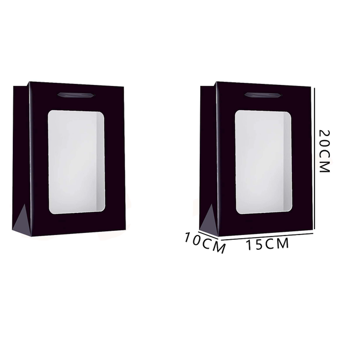 Bolsa de Regalo S Negro detalle transparente 20*15*10cm 1