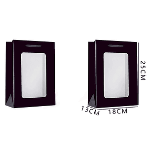 Bolsa de Regalo M Negro detalle transparente 25*18*13cm