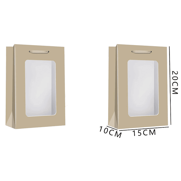 Bolsa de Regalo S Dorado detalle transparente 20*15*10cm 1