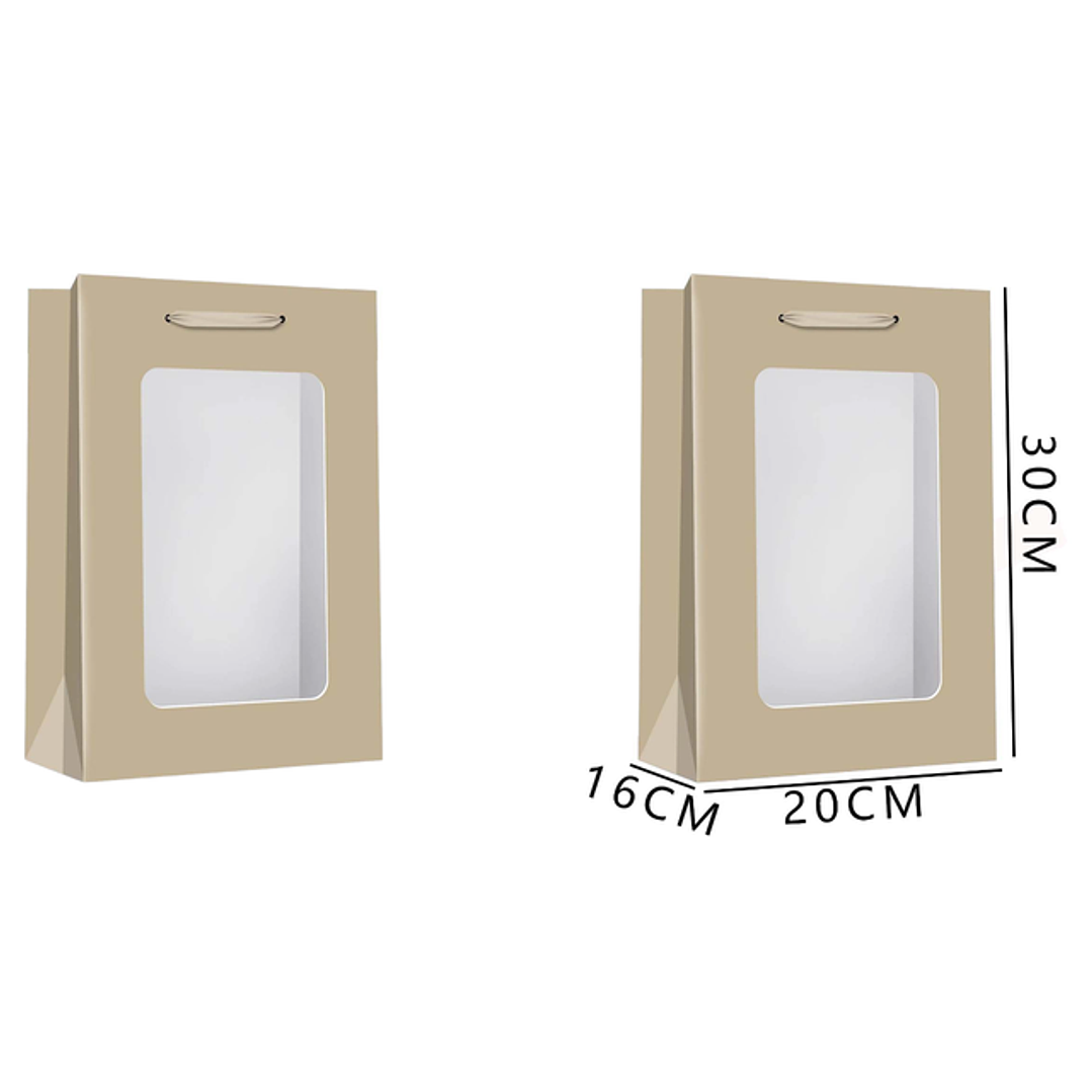 Bolsa de Regalo L Dorado detalle transparente 30*20*16cm 1