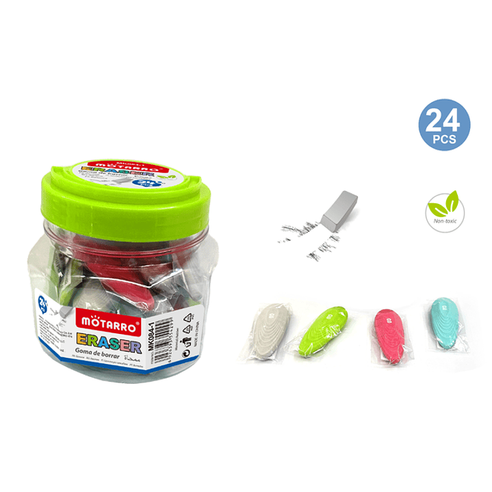Gomas de Borrar en balde 24pcs 1