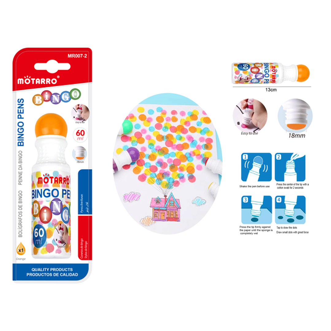 Marcador Punta Redonda Esponja Naranjo 1