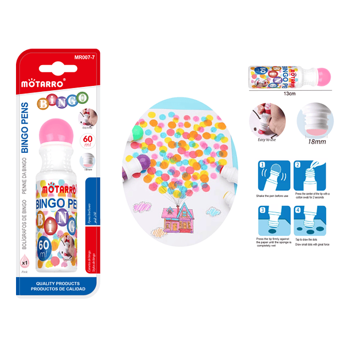 Marcador Punta Redonda Esponja Rosado 1