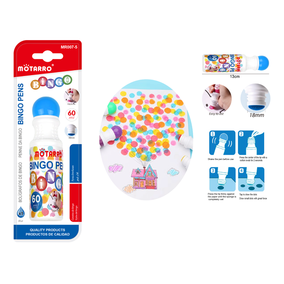 Plumones Punta Redonda Esponja Azul 1