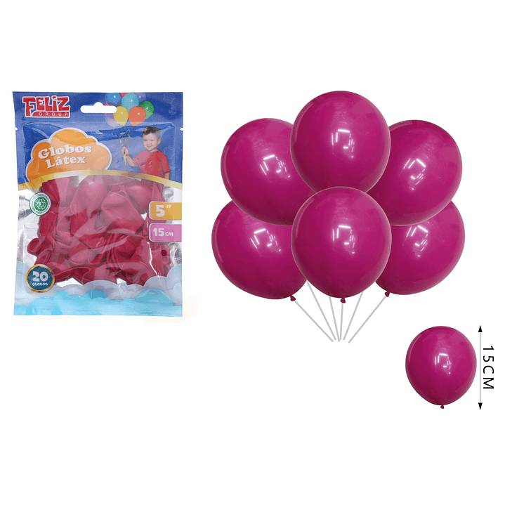 Globos Guinda 15cm 20pcs 1