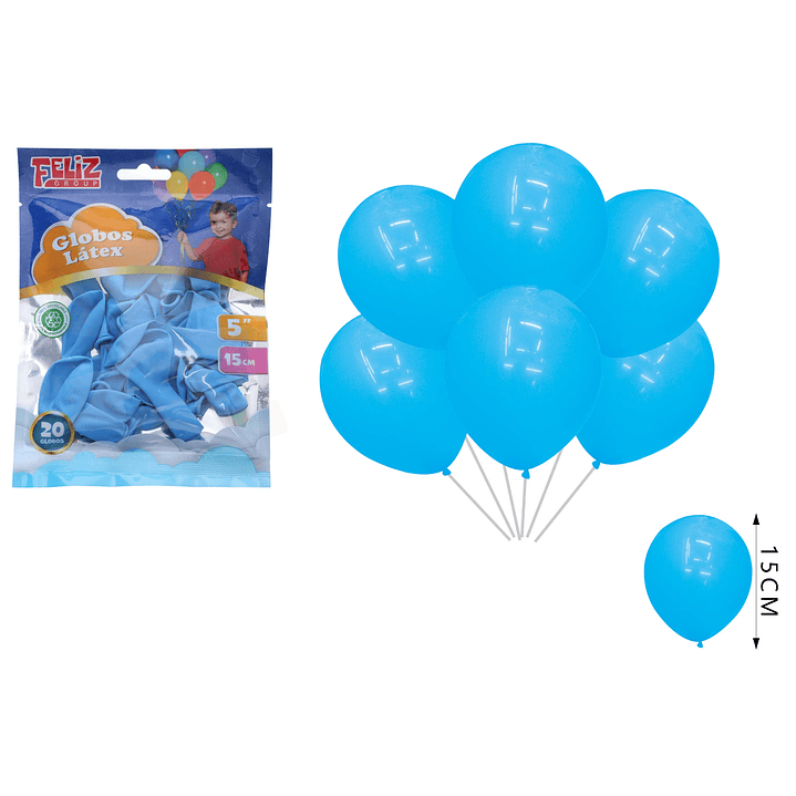 Globos Celeste 15Cm 20Pcs 1