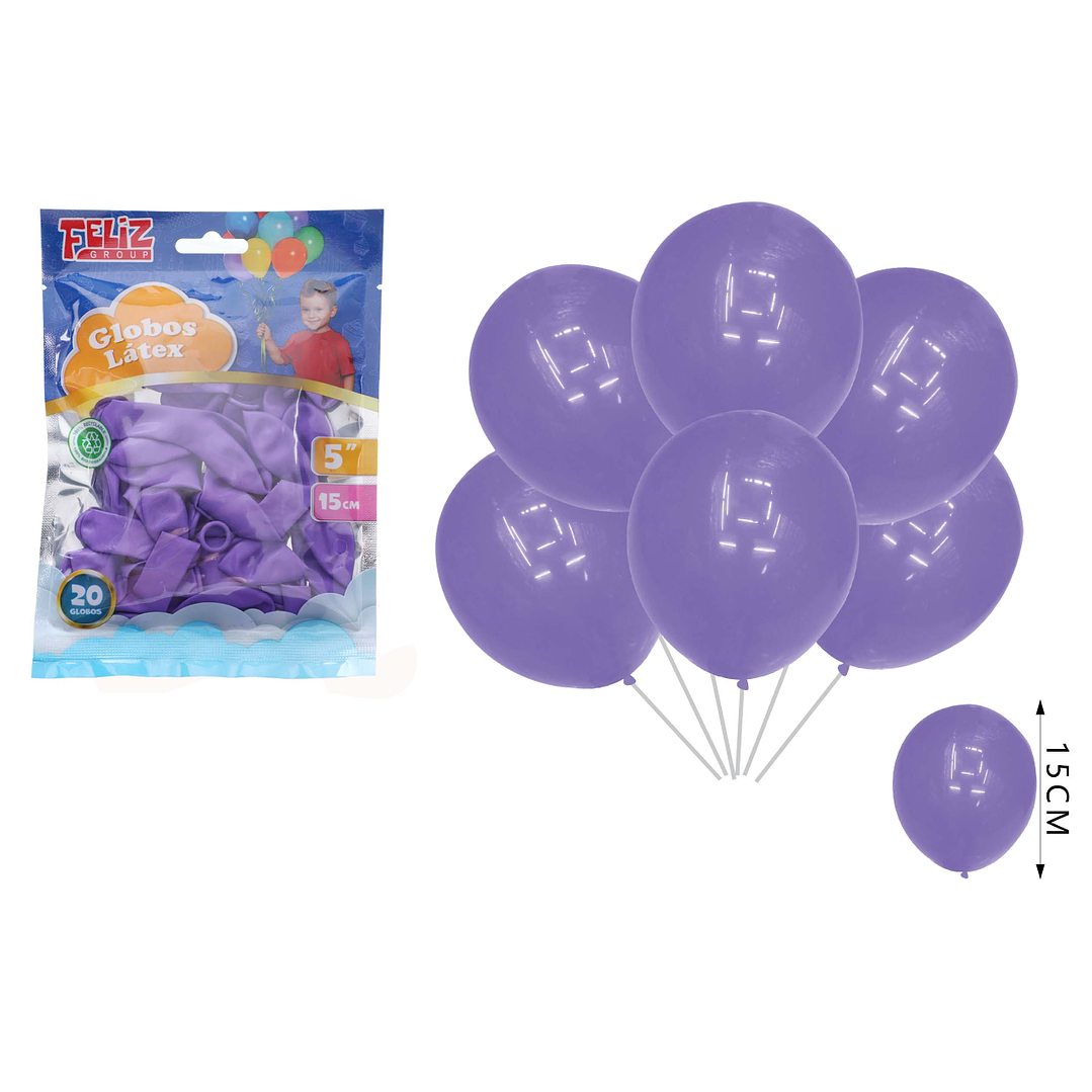 Globos Morado Claro 15cm 20pcs 1