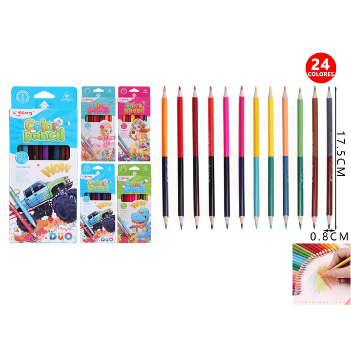 Lápiz de Color doblepunta 12pcs 1