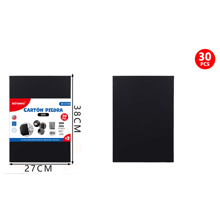 Carton Piedra Negro 27X38Cm 30Pcs 1
