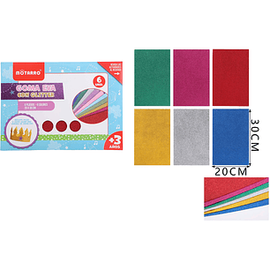 Goma Eva Glitter 20x30Cm 6Pcs