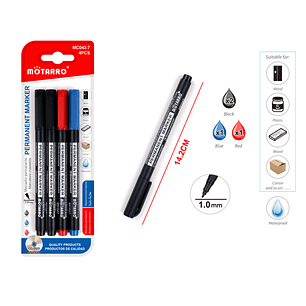 Marcador Permanente 3 colores 4pcs