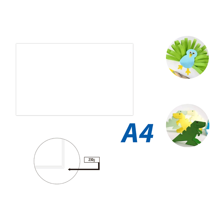 Cartulina Blanco 50pcs A4 230G 21x29.7cm 1