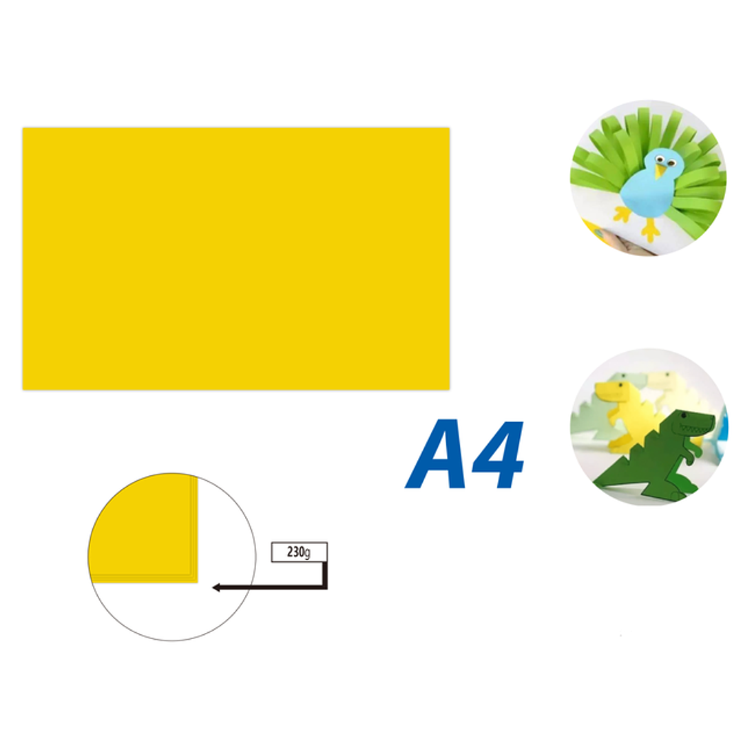 Cartulina Amarillo 50pcs A4 230G 21x29.7cm 1