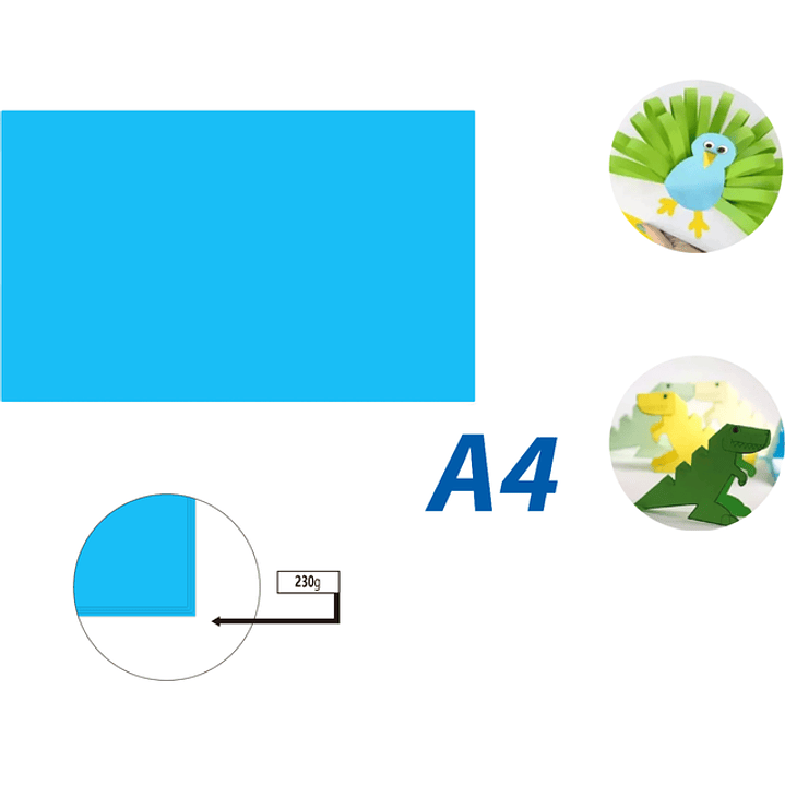 Cartulina Celeste 50pcs A4 230G 21x29.7cm 1