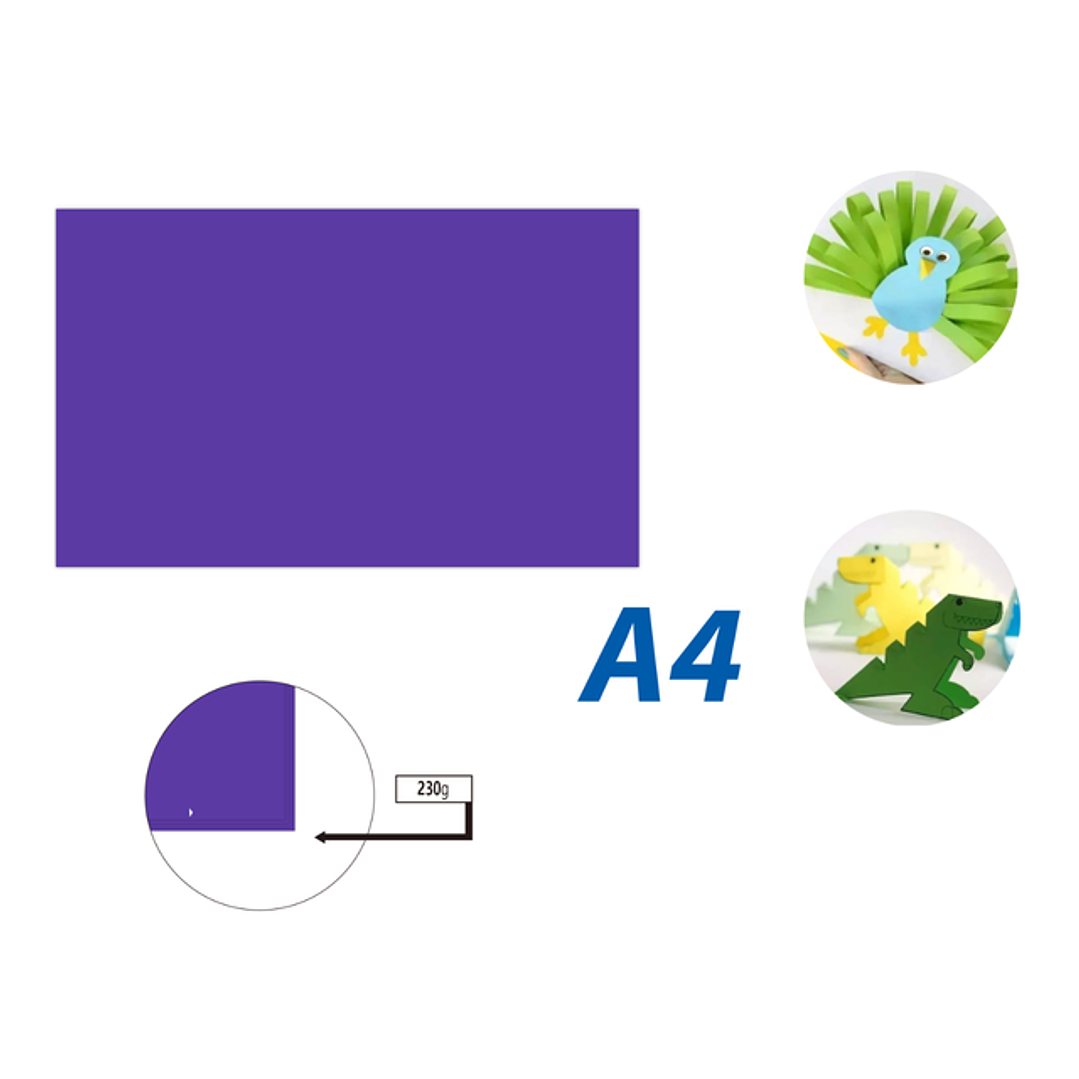 Cartulina Morado Oscuro 50pcs A4 230G 21x29.7cm 1