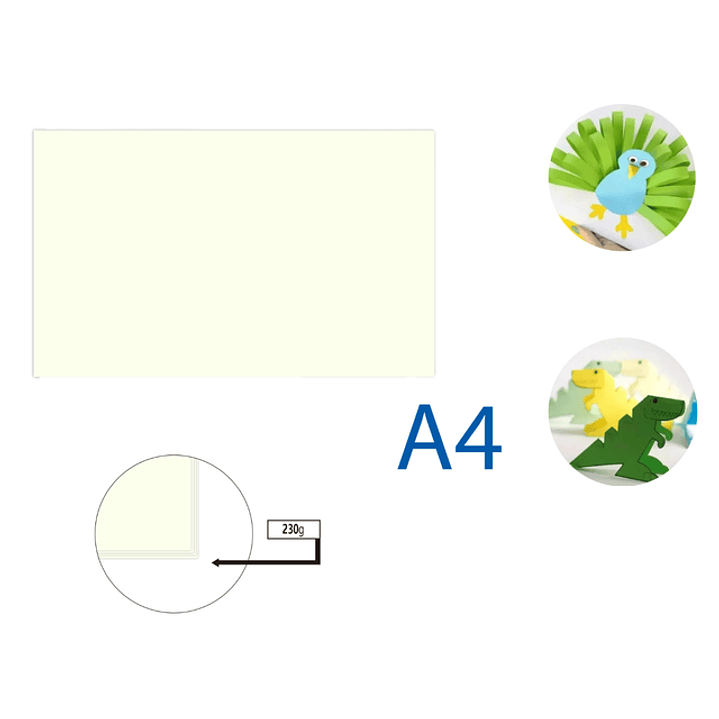 Cartulina Blanco Perla 50pcs A4 230G 21x29.7cm 1