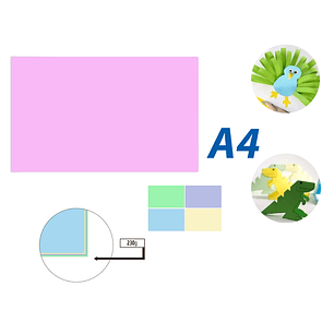 Cartulina Pastel Multicolor 50pcs A4 230G 21x29.7cm