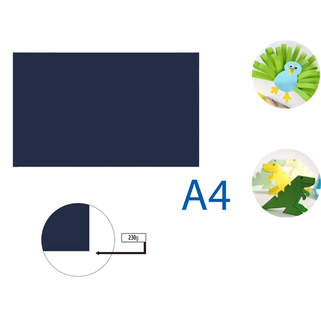 Cartulina Azul Oscuro 50pcs A4 230G  21x29.7cm 1