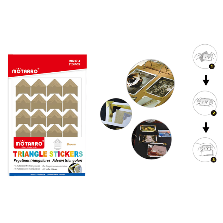 Stickers Triangulo de Foto Café 2*24pcs 1
