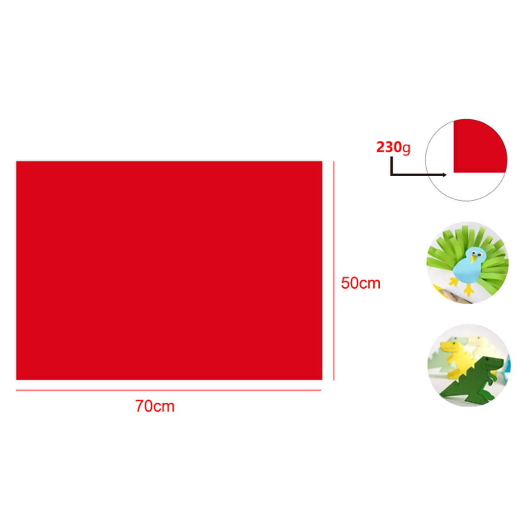 Cartulina Rojo 25pcs 50x70cm 1
