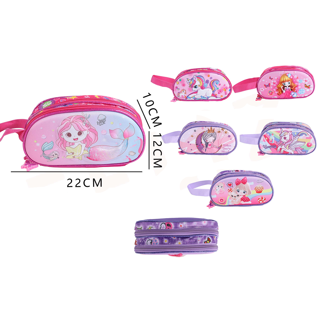 Estuche Rosados y Morados 22*12*10cm 1