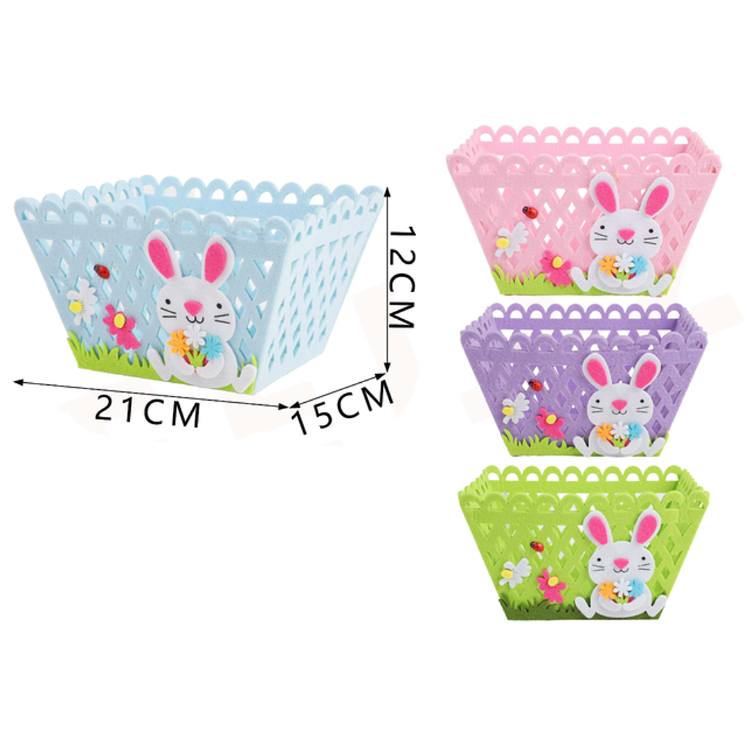 Canasto Fieltro Conejo De Pascua 12Cm 1