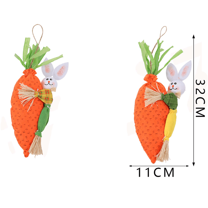 Colgante de Zanahoria Conejo de Pascua 32cm 1