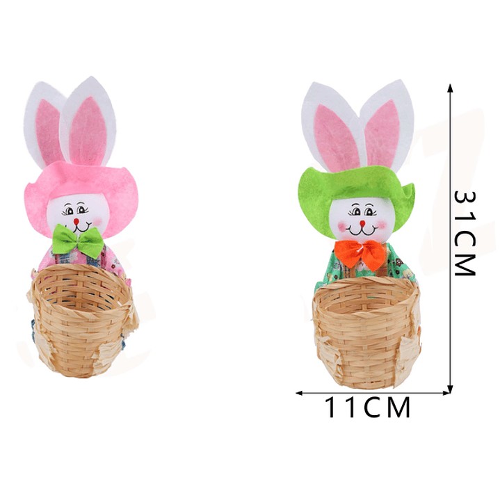 Canasto Con Conejo de Pascua 31cm 1