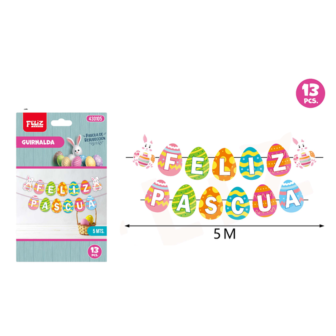 Guirnalda Frase de Pascua 5M 13pcs 1