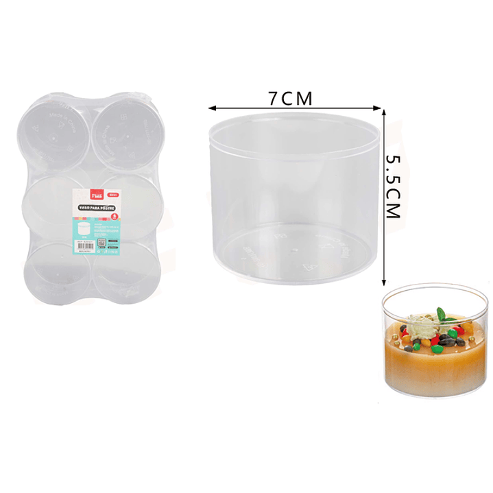 Vasos para Postre Trasparente 200ML 6pcs 1