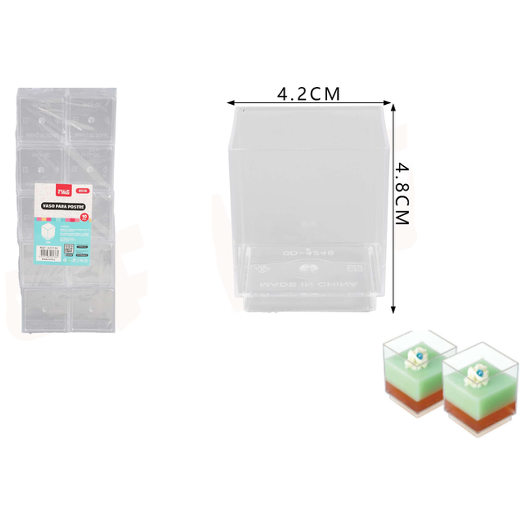 Vasos para Postre Trasparente Cuadrado 70ML 10pcs 1