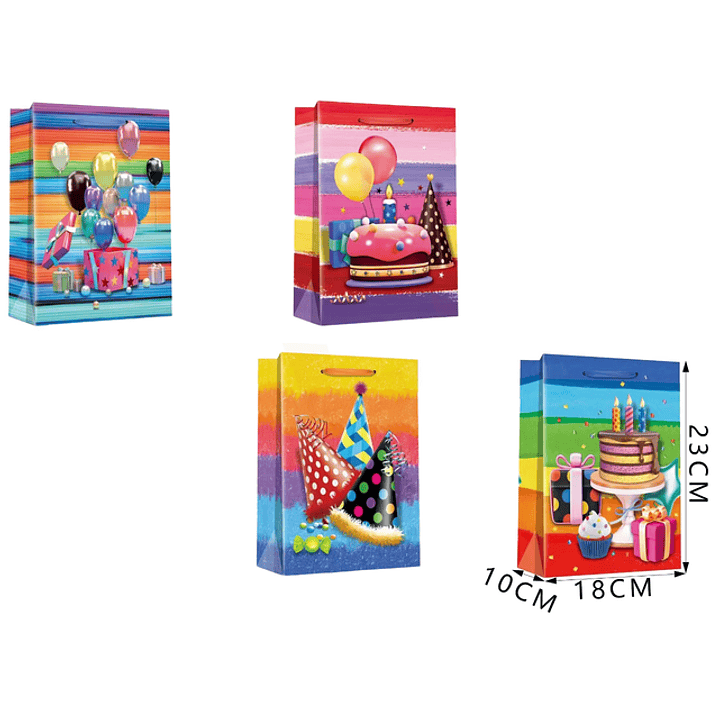 Bolsa De Regalo Mix Cumple S 18*10*23Cm 1