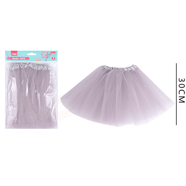 Falda Tutú Plateada 30CM 1
