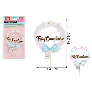 Decoración para Torta con Luz Encaje Blanco 24cm