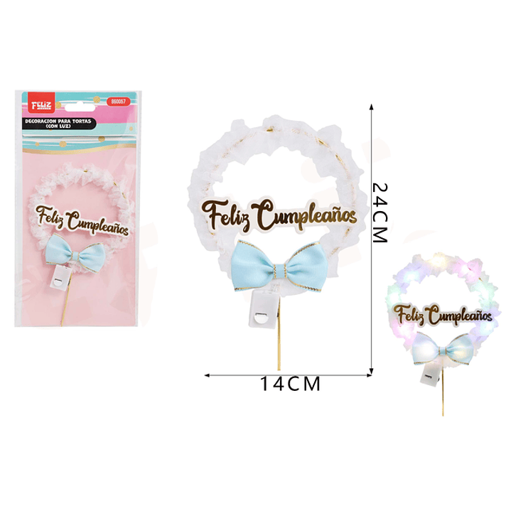 Decoración para Torta con Luz Encaje Blanco 24cm 1