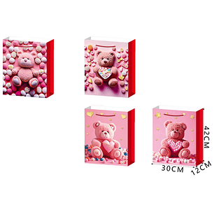 Bolsa De Regalo Osito Cafe L 30*12*42Cm