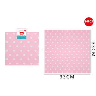 Servilletas Rosada con puntos 33*33CM 16pcs