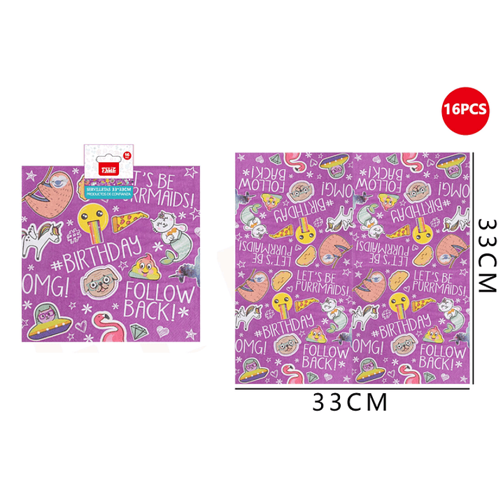 Servilletas Dibujo 33*33CM 16pcs 1