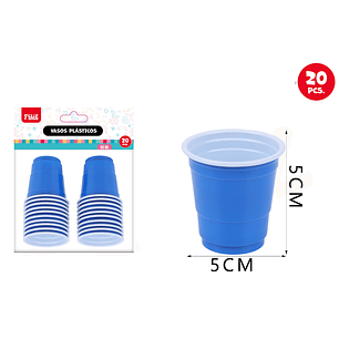 Vasos Plásticos Azul 60ML 20pcs