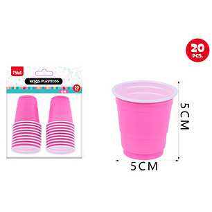 Vasos Plásticos Fucsia 60ML 20pcs