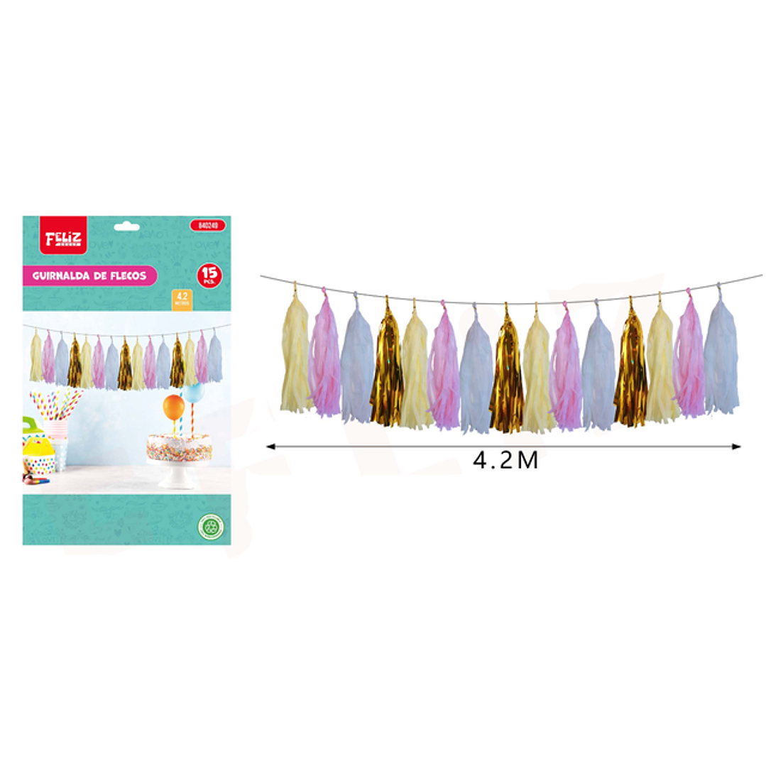 Guirnalda de Flecos Pastel 4.2M 1