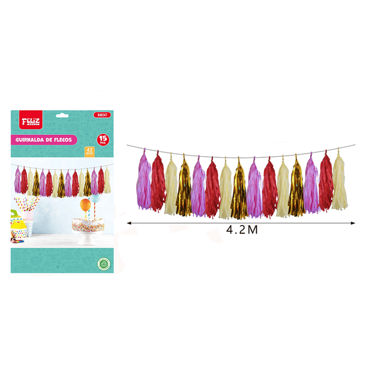 Guirnalda de Flecos Detalle dorado 4.2M 1