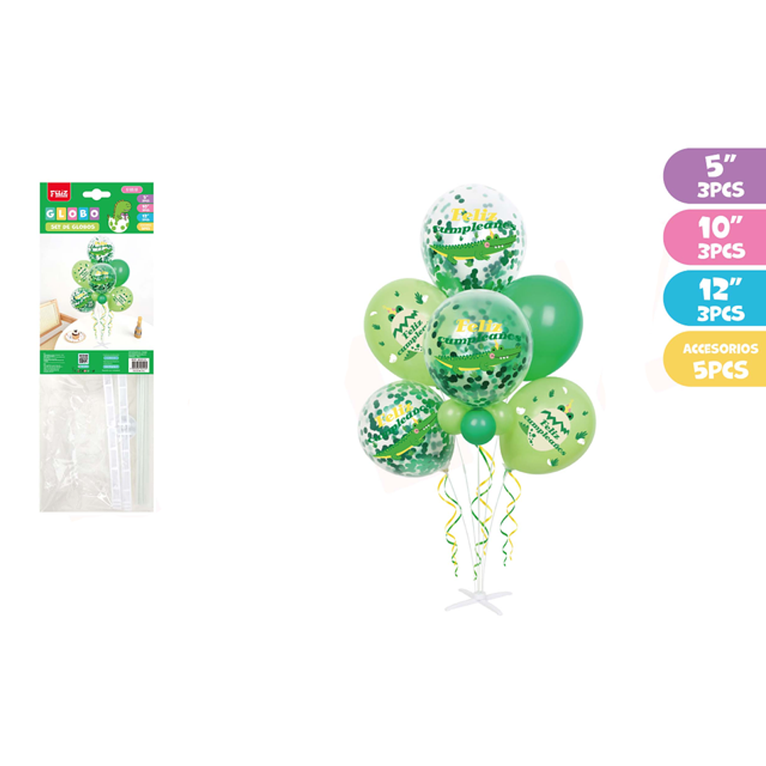 Set de Globos Cumpleaños con Soporte Cocodrilo 1
