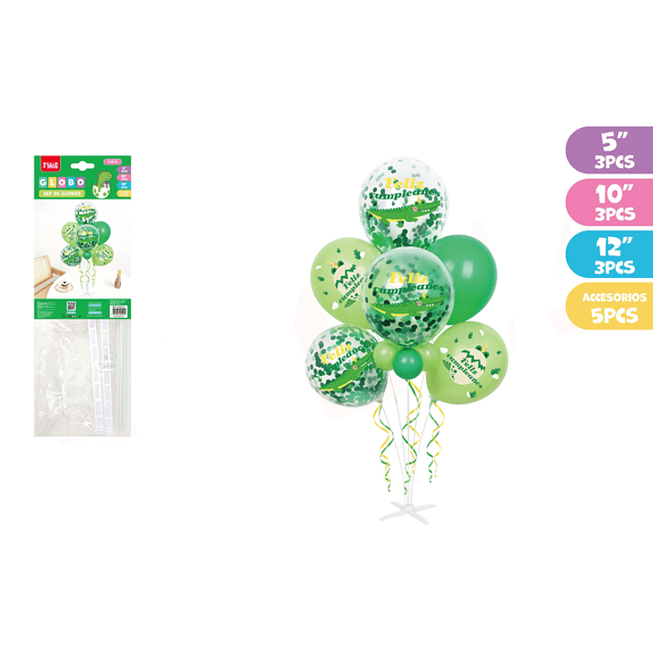 Set de Globos Cumpleaños con Soporte Cocodrilo 1