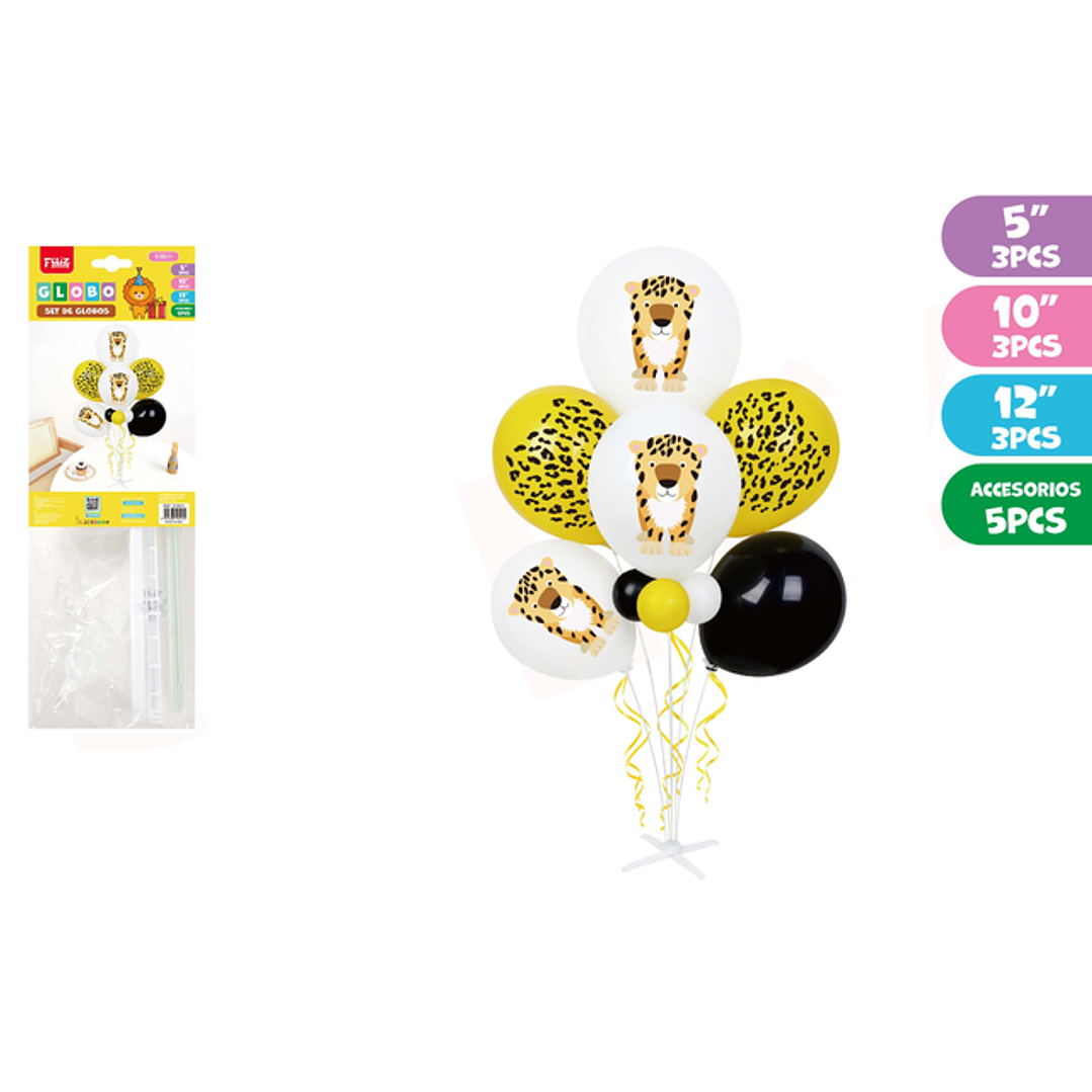 Set de Globos Cumpleaños con Soporte Jaguar 1