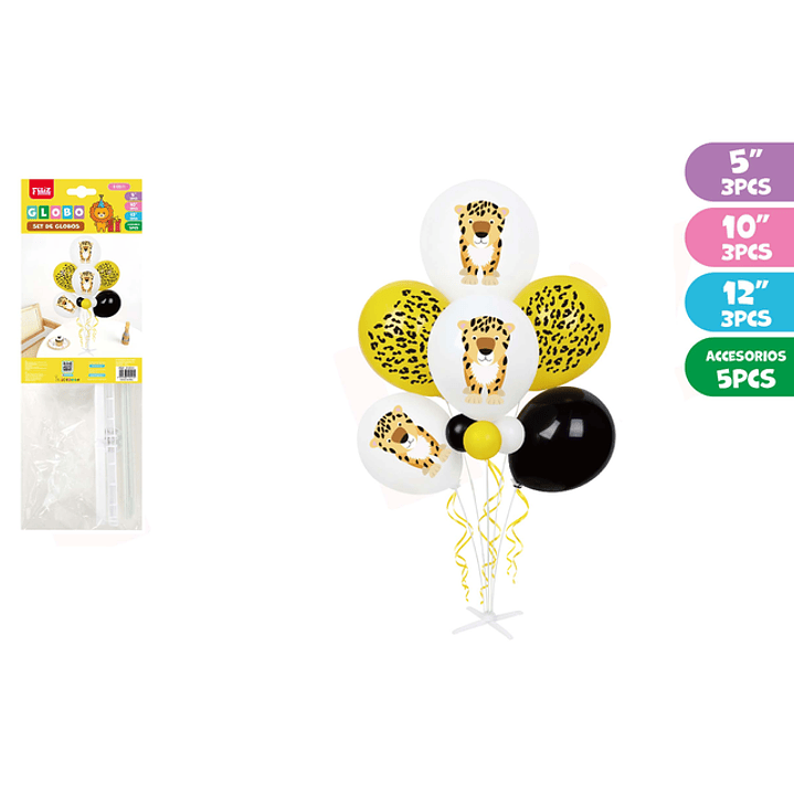 Set de Globos Cumpleaños con Soporte Jaguar 1