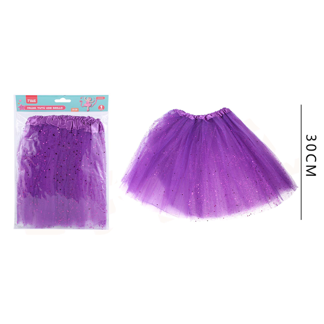 Falda Tutú con Brillo Morado 30CM 1
