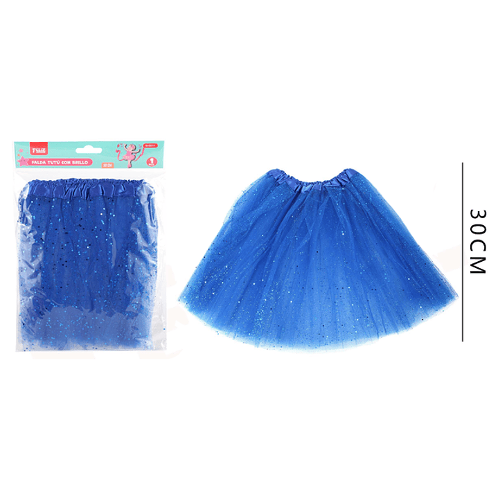 Falda Tutú con Brillo Azul 30CM 1
