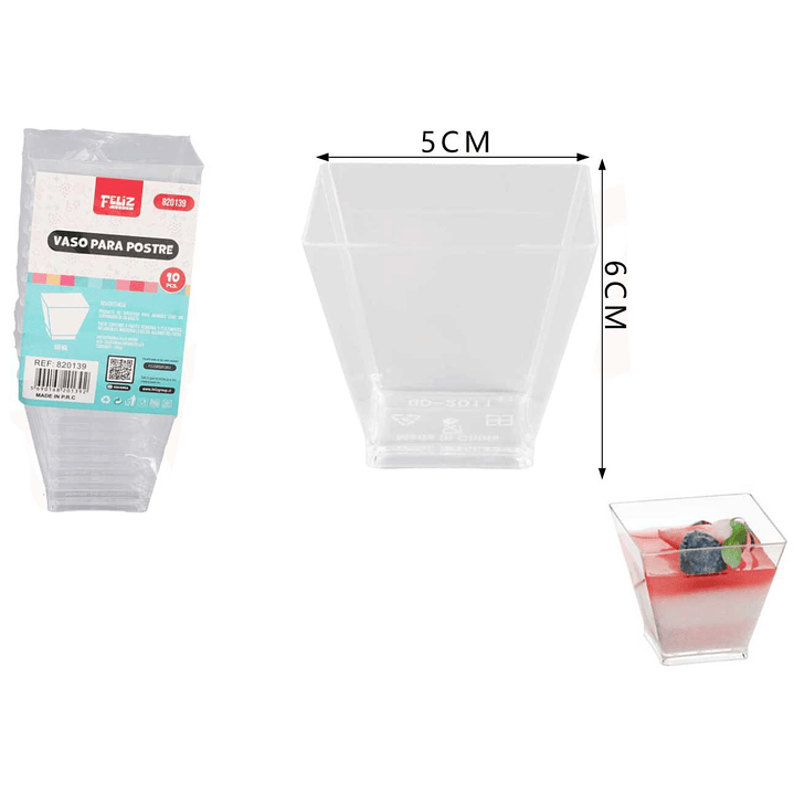 Vasos para Postre Trasparente 60ML 10pcs 1